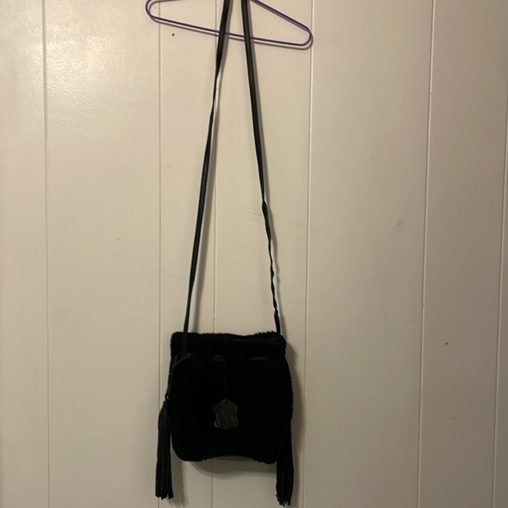MARGOT Sherpa fleece purse black